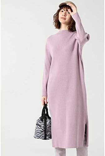 Amazon Co Jp ローズバッド Rose Bud サイドスリットニットワンピース パープル 服 ファッション小物