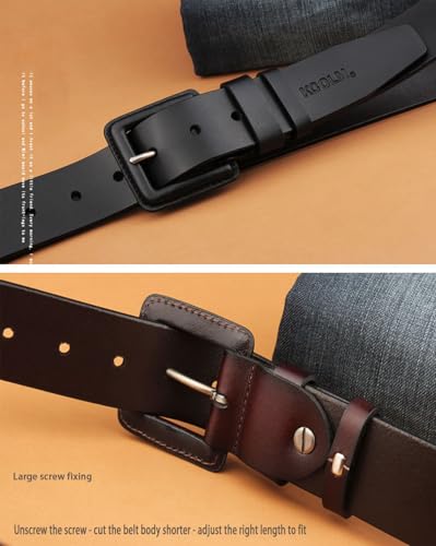 R-xy-M Men'S Belt, Genuine Leather Cowhide Lengthened Pin Buckle Vintage Formal Men'S Belt Suitable For Casual Business Use3