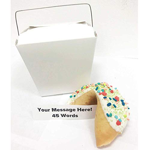 Jumbo Custom Fortune Cookie | Personalize Your Message | Hand Dipped In Chocolate | 'Fiesta' Sprinkles #TOP11
