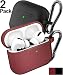 Penom Case for AirPods Pro Case Cover (2 Pack) (Black&Wine Red)