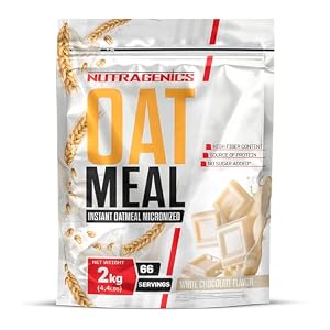 Harina de avena sabores - Nutragenics Instant Oatmeal 2 kg - Avena en polvo (Chocolate blanco)