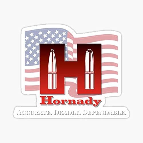 Hornady Ammunition American Flag Tee - Auto, Wall, Laptop, Cell, Truck Sticker for Windows, Cars, Trucks