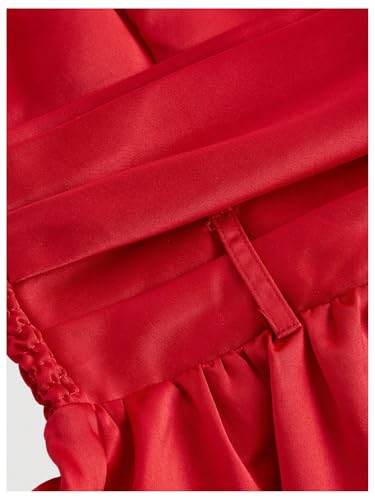 WDIRARA Women's Bow Front Satin Homecoming Dresses Sleeveless Party Cocktail Gowns3