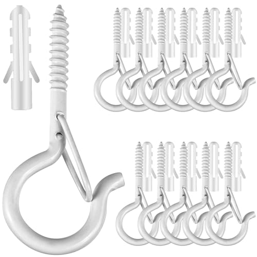 Image of FSAH 12 PCS Q-Hanger Hooks with Safety Buckle, Windproof Screw Hooks