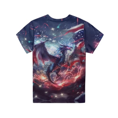 Image of Kids Graphic T-Shirt Boys Girls Novelty Tees Top Short Sleeve Shirts Summer Blouses 3-16