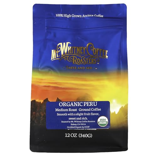 Organic Peru, Ground Coffee, Medium Roast, 12 oz (340 g), Mt. Whitney Coffee Roasters