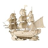 Choix de cadeau : présentez ce puzzle de voilier ou ce bateau en bois comme un ornement de modèle de bateau réfléchi, attrayant pour toute personne intéressée par l'artisanat de modèle de bricolage et la construction de modèles historiques de , le modèle de voilier, les puzzles en bois 3d