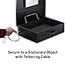 SentrySafe Black Electronic Security Lock Box with Steel Tether Cable, Safes for Home or Office can Secure Phones, Laptops, or Other Valuables, 0.5 Cubic Feet, PL048E