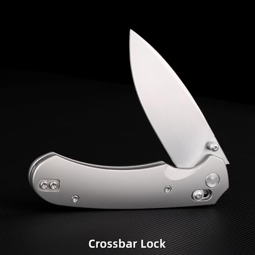 FerraMonster Klappbares Taschenmesser,3.31\ M390 Klinge,Erogonomischer Titan Griff,Jagd Überlebensmesser,EDC Messer für Jagd Camping Überleben Outdoor Angeln Wandern (Grau)