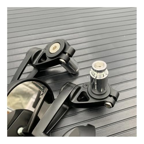 Espejos retrovisores de CNC negro carbono con vidrio transparente para manillar de scooter retro 7