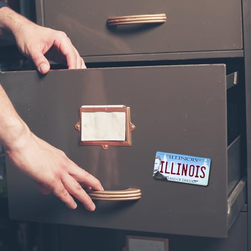Imán de placa de Illinois 3.5 x 1.75 pulgadas miniatura 6