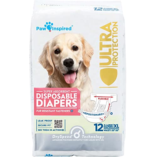 Image of Paw Inspired Disposable Female Dog Diapers, XL Size, 12 Count
