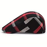 meioro Men's Striped Plaid Newsboy Hat Cabbie Beret Ivy Flat Cap Adjustable Gatsby Hat Hunting Driving Cap - Image 2