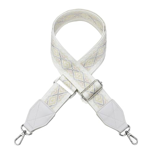 Image of LEMEDE Purse Strap,2 inch Leather End Shoulder Strap Adjustable Replacement,Retro Jacquard Multi-pattern Crossbody Bag Straps