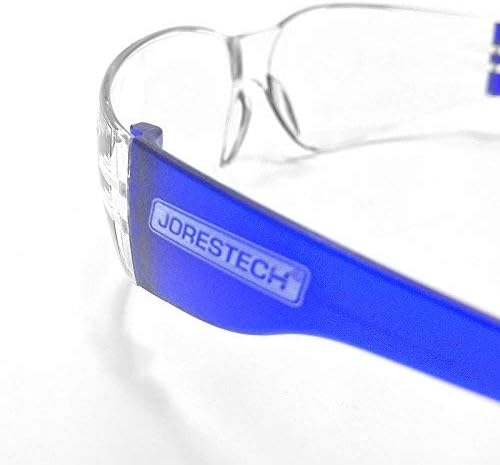 JORESTECH Eyewear Protective Safety Glasses, Polycarbonate Impact Resistant Lens Pack of 12 (Clear/Blue)