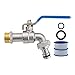Produktbild AIMEKE Premium 3/4 Zoll Wasserhahn Garten Messing Kugelhahn Aussen Frostsicher Auslaufhahn mit 1 Schlauchanschlüsse + 2 Trommeldichtband für Garten Waschmaschine Regentonne