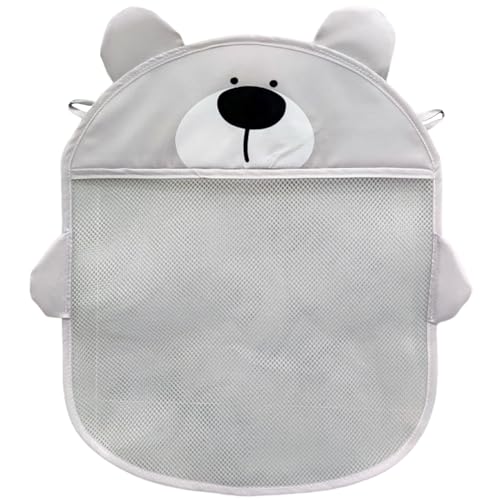 Bath Toy Holder, Cute White Bear Hanging Mesh Storage, Quick Dry Lightweight Multi-Use Net for Bedroom, Playroom, Bathroom