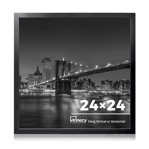 Annecy 24x24 Picture Frame Black1 Pack 24 x 24 Picture Frame for Wall Decoration Classic Black Minimalist Style Suitable for Decorating Houses Offices Hotels