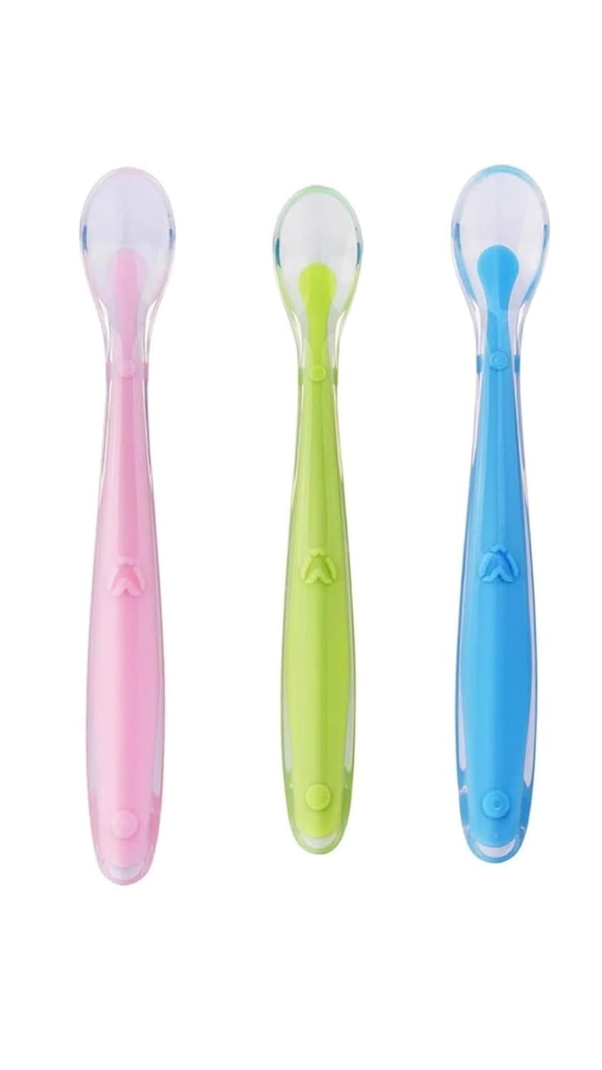 Little Bee Silicone Baby Feeding Spoons Set, Multi-Color, BPA-Free, 15.5 cm Length, Dishwasher Safe, Soft Tip Design for Infants and Toddlers (3, Pink,Blue,Green)-image-15