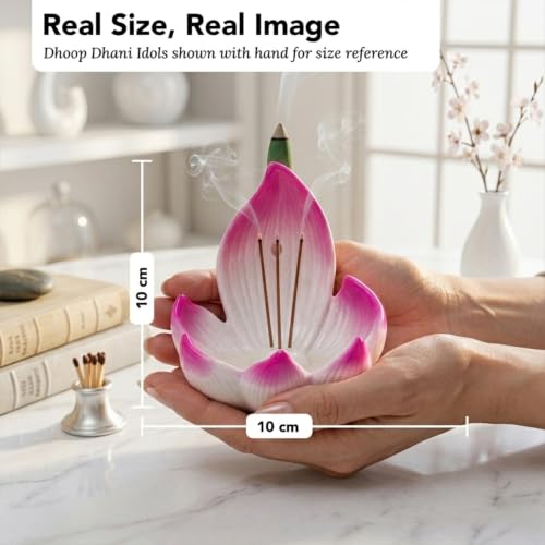 Image of Ekhasa Resin Agarbatti Stand with Ash Catcher | Back Flow Incense Stick Holder Agarbati Stand | Dhoop Dhani Luban Oothupathi Agarbati Agarbathi Udbatti Agarbattee Agarbakthi Pathi Stand for Pooja