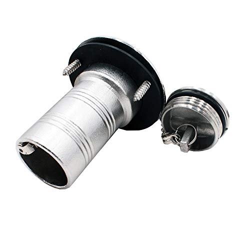 Yanyu 1-1/2"(38Mm) Gas Boat Deck Fill/Filler With Keyless Cap 316 Stainless Steel Marine Hardware For Boat Yacht Caravan With Screws ，Spare O-Ring And Rubber Gasket #TOP5