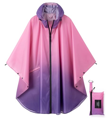 Image of salamra Rain Poncho Jacket - Hooded Waterproof Raincoat with Pocket for Women Men Adults