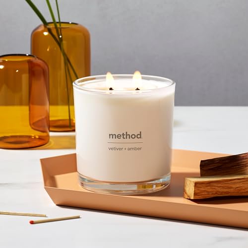 Method Premium Soy Candle, Vetiver + Amber, 2 Wick, Recyclable Jar, Up to 50 Hours Burn Time, 14 oz - image 7