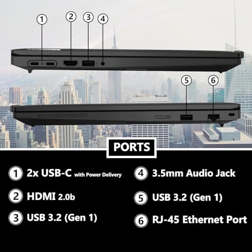 Image of Lenovo ThinkPad T16 Gen 3 Business Laptop 16 inch FHD+ Display, Intel Ultra 5-125U (Beats i7-1355U), 16GB DDR5 RAM, 512GB SSD, 5MB Webcam, WiFi 6E + BT, RJ-45, HDMI, Win 11 Pro, AI Copilot - Black