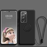 nulala Case Compatible with Samsung Galaxy S21 Ultra, Original Liquid Silicone Magnetic Ring Holder Case, Military Shockproof Protective Cover for Samsung Galaxy S21 Ultra, Black