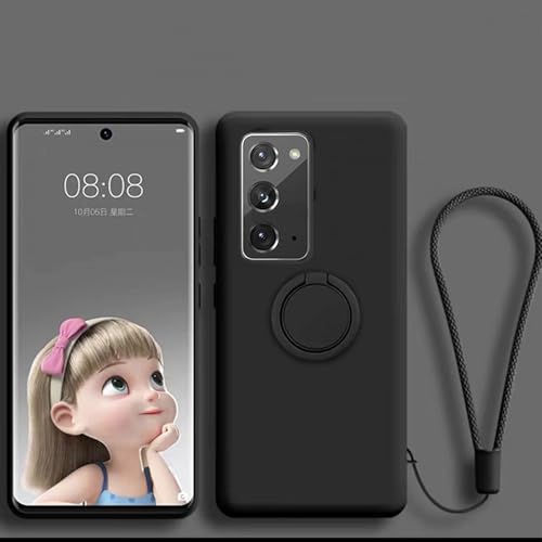 nulala Case Compatible with Samsung Galaxy S21 Ultra, Original Liquid Silicone Magnetic Ring Holder Case, Military Shockproof Protective Cover for Samsung Galaxy S21 Ultra, Black