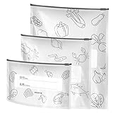 60-Pack Aluminum Foil Zip Lock Bags, 3-Sizes Heavy Duty Food Storage Bags, Reusable Freezer Bags with Expandable Bottom for Kitchen, Meal Prep, Vegetable Fruit Meat