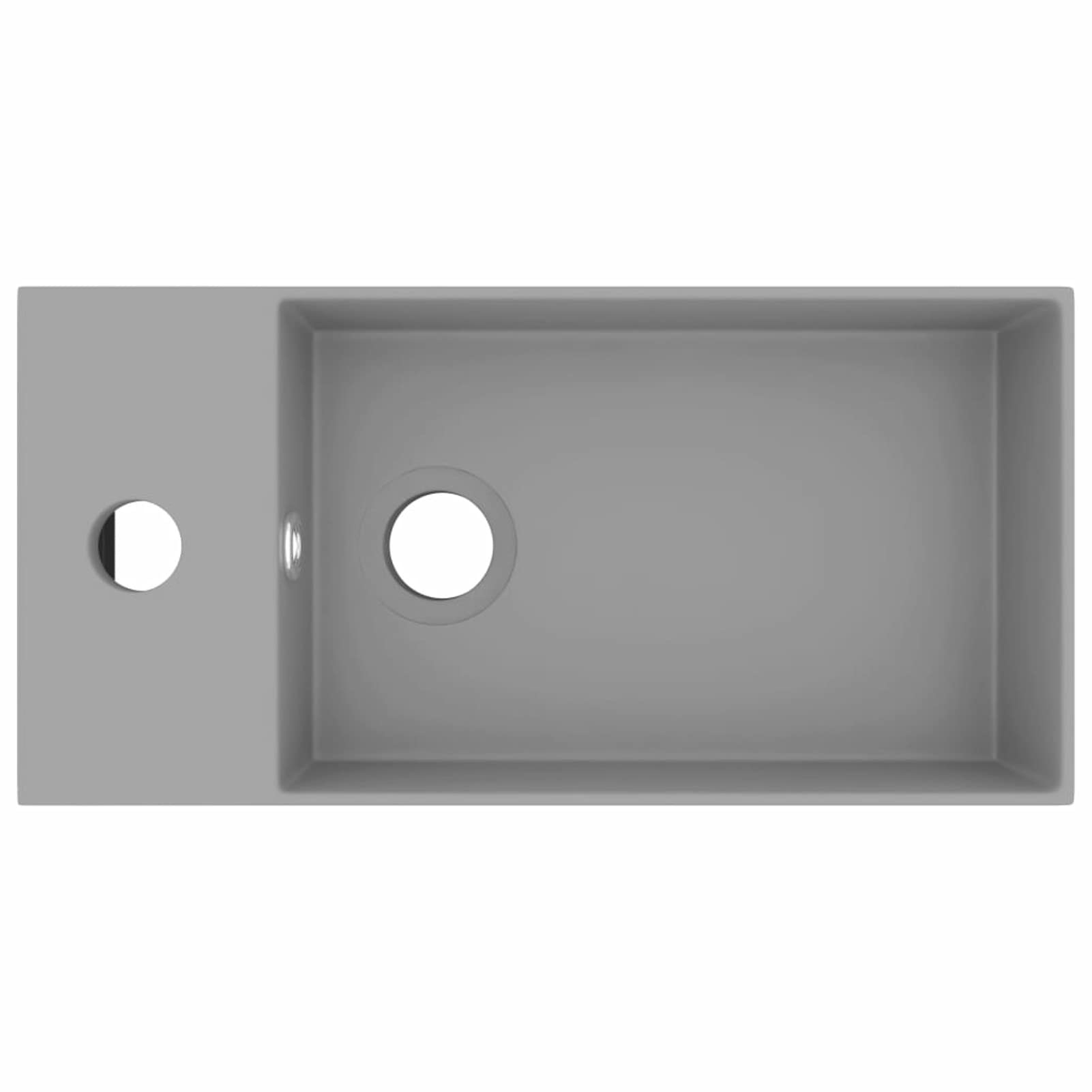 ZEYUAN Lavabo con rebosadero cerámica Gris Claro, Fregadero, Lavabo Baño, Lavamanos Baño, Lavatorio Casa De Banho, Mueble Lavabo sobre Encimera