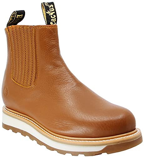 Cactus Men’s 7627 6” Chelsea Soft Toe Oil Tumbled Full Grain Leather High Flexibility Polyurethane and Rubber Dual Density Outsole Farming Ranching Work Boot Pull On