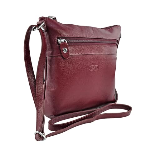 Bolsa Transversal CRAVINA em Couro (Vinho)