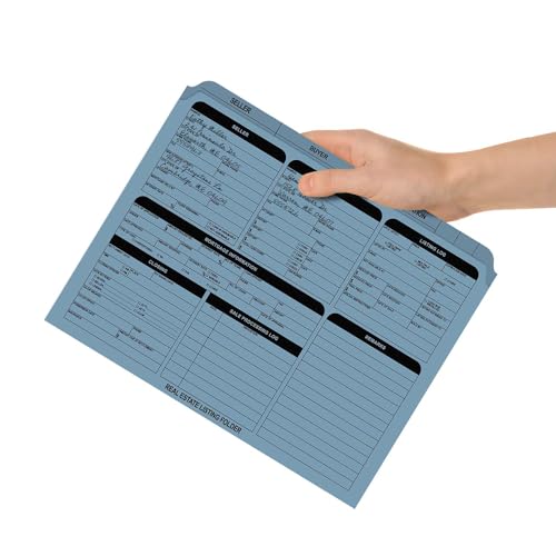 Blue Real Estate Folders / 25 Preprinted Property Listing Folders / 9 5/8" x 11 3/4" Fill in Seller Buyer Checklist Folders/Made in The USA - Image 3