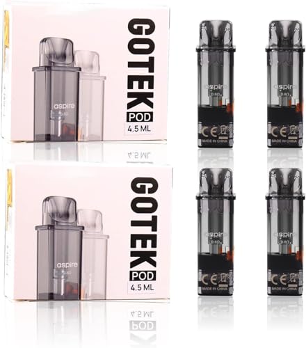 Aspire Gotek X 4.5ml 交換用 podカートリッジ (2個入り) vape pod 0.8ohm アトマイザーヘッド 電子タバコ リキッドなし ニコチンフリー (4個入り-2箱)