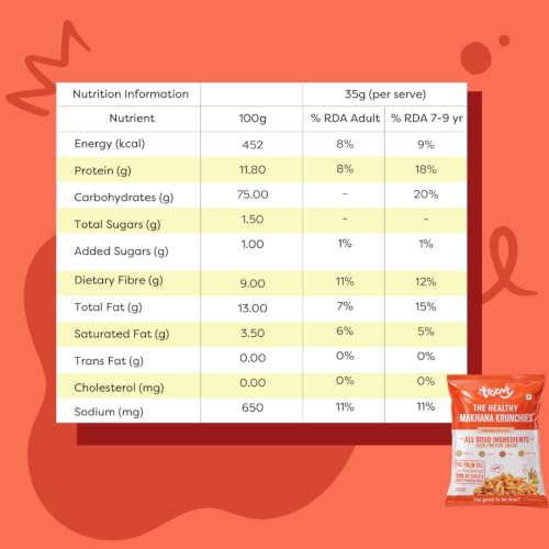 Image of Troovy Healthy Makhana Krunchies (Pack of 3)| Natural Ingredients, Made with Makhana, Jowar, Chana Dal, Soy Protein, Ragi & Quinoa | Baked Snacks | 70gm x 3