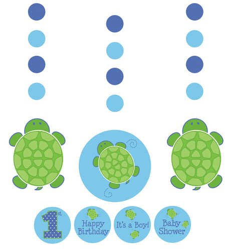 3-Piece Hanging Decorations with Stickers, Mr. Turtle