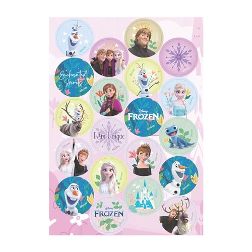 Dekora, Frozen, Mini Discos de Oblea Comestibles, Decoraciones para Cupcakes, Muffins y Galletas, Adornos para Dulces, Mini Obleas para Fiestas Infantiles, 3,4 CM