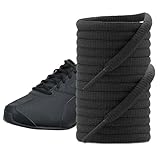 UamGlsob 6mm Oval Shoelaces for Puma Sneakers, 1/4' Thin Classic Shoe Laces Replacement Lace-up Athletic Strings (Black, 45'/115cm)
