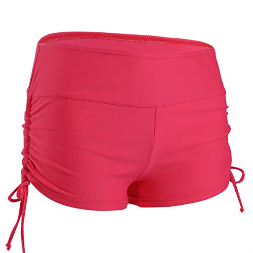 Lista de Braguitas, tangas y culotes para Mujer al mejor precio. 43 iiniim Shorts Fruncidos de Baño para Mujer Traje de Baño Pantalones Cortos con Cordones Ajustables Parte Inferior de Bikini Boardshorts Rojo M