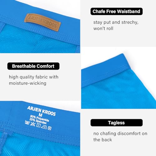 Casey Kevin Mens Sexy Boxer Briefs for Men Breathable Sexy Mesh See Through Underwear Bulge Pouch Trunk2