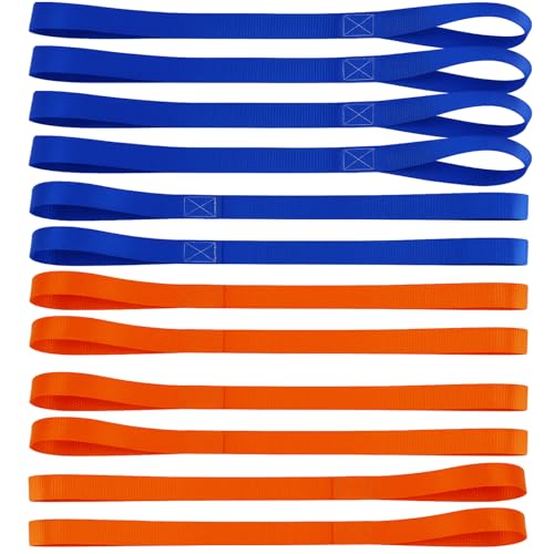 12 Pezzi Cinghia di Ancoraggio, Cinghie di Fissaggio Regolabili 45cm x 25mm, Anelli in Nylon ad Alta Resistenza per Carico Auto Moto, Fissaggio Merci, Trasporto Sicuro, Cricchetto per Manubrio