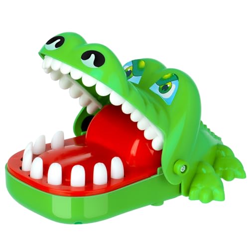 Jogo de crocodilo Croco Doc dentes de crocodilo, habilidade de ação para jogo em família, teste a sua sorte, para crianças, jogo de festa (verde-S)