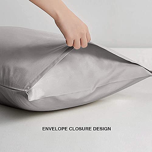 FLXXIE Body Pillow Cover - Super Soft Microfiber 20x54 Body Pillow Case - Envelope Closure, Wrinkle, Stain Resistant Smoky Grey Body Pillowcase, 20x54, Smoky Grey