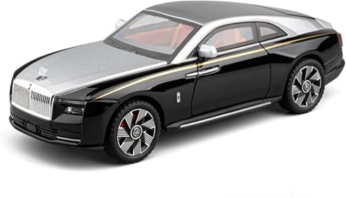 Image of BlackZone Compatible for 1 /24 Scale Rolls Royce Spectre Diecast Model Car Toy, Zinc Alloy Pull Back car with Openable Doors, Sound and Light Car Toy for Kids Boys and Girls (1:24 Spectre - Silver).