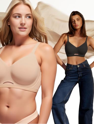 Image of Wireless Bras for Women No Underwire Seamless Buttery Bralettes Smoothing Women's Bras Full Coverage Shapedly Bra