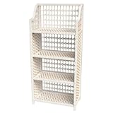 Oriental Furniture - Estantería (Fibra Natural, 109 cm), Color Blanco