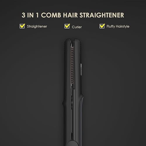 Miniatura 7 de Cepillo alisador de cabello 3 en 1  Alisador de pelo  Cepillo para alisar el cabello con calefacción para cabello suave y antiencrespamiento