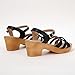 Imagen de Zapatos italianos mujer verano hebilla de punto sólido sandalias gruesas tacón alto cuña zapatos mujer vestidos de verano